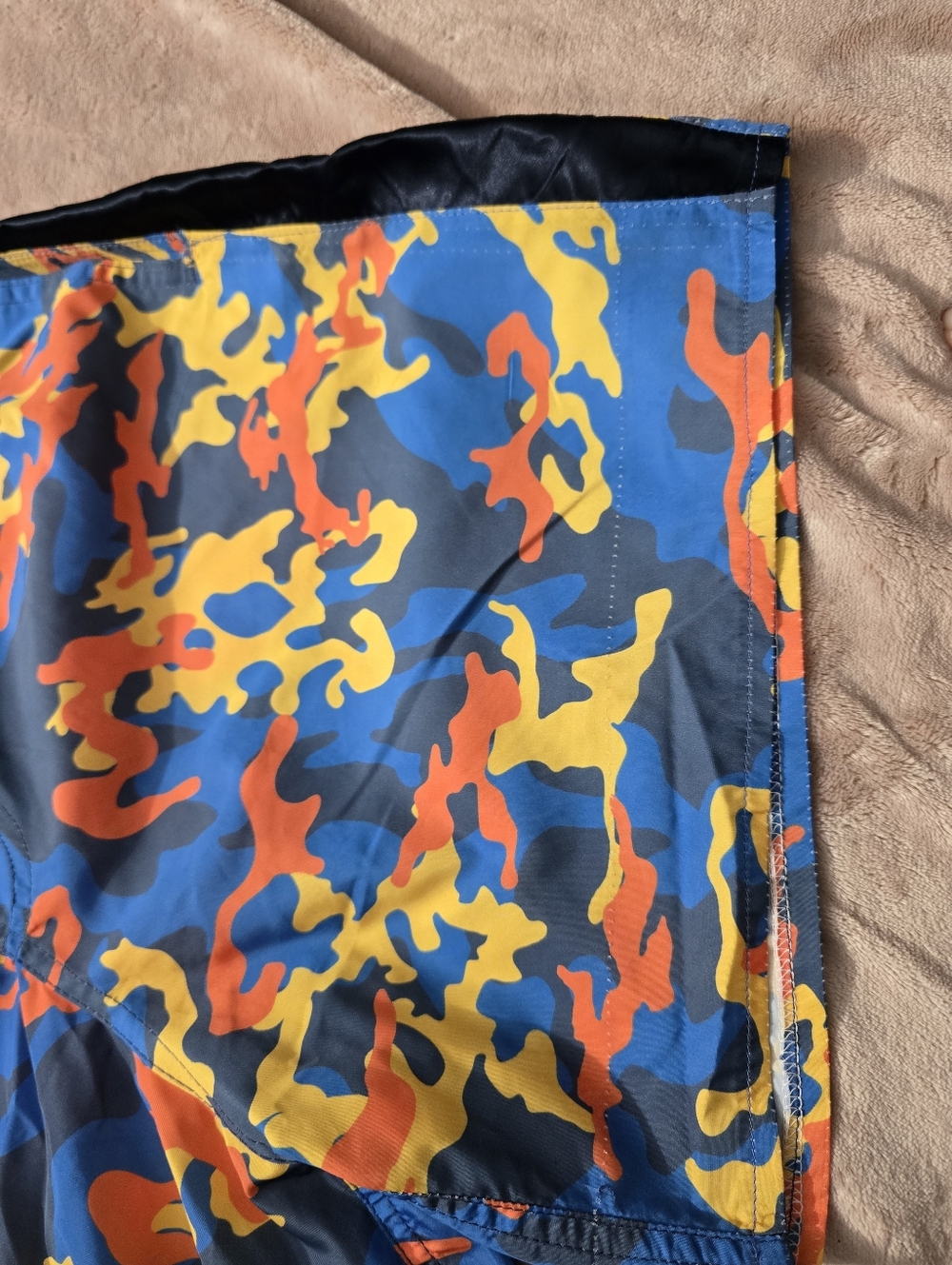 Bain De Mer Blue Multicolor Camouflage Orange Sugar Skull Swim Shorts Medium - Picture 10 of 14